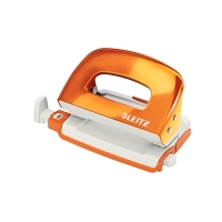 LEITZ WOW MINI PUNCH 10SHT ORANGE