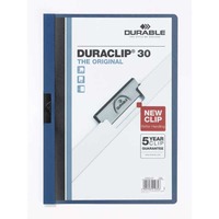 DURABLE A4 DARK BLUE DURACLIP PRESENTATION FOLDERS-30-SHEET CAPACITY