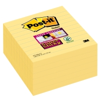 Post-It Super Sticky viestilappu 101x101mm viivoitettu kelt., 1 kpl=6 nidettä