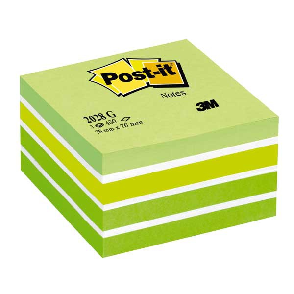 3M POST-IT NOTE CUBE COOL GREEN 450 SHEETS