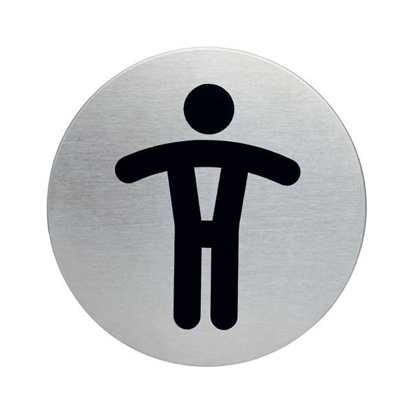 DURABLE STAINLESS STEEL PICTOGRAM SIGN, 4 3/4'' X 3 1/2'', MEN