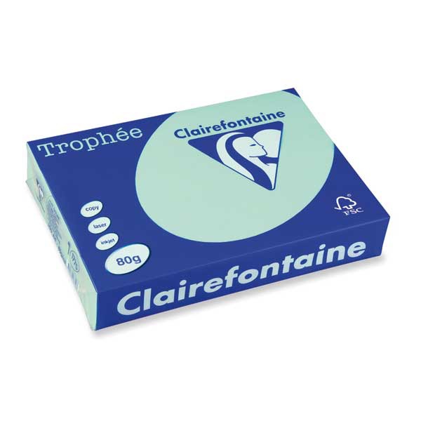 Clairefontaine Trophee 1775 väripaperi A4 80g luonnonvihreä, 1 kpl=500 arkkia