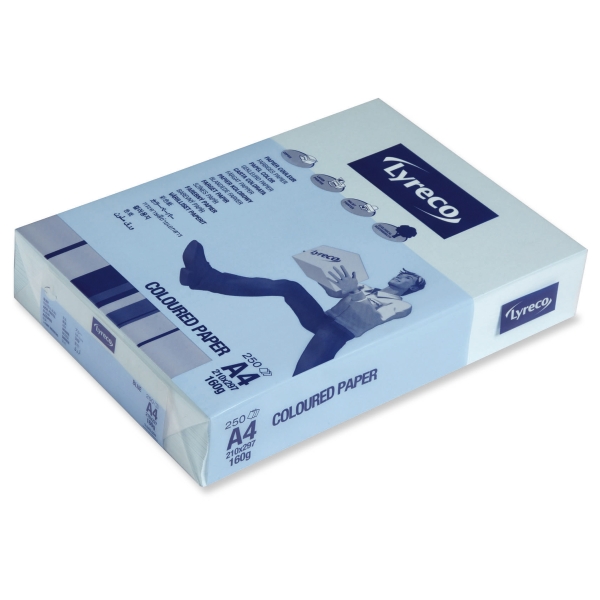 LYRECO CARD A4 160GSM BLUE - PACK OF 250 SHEETS