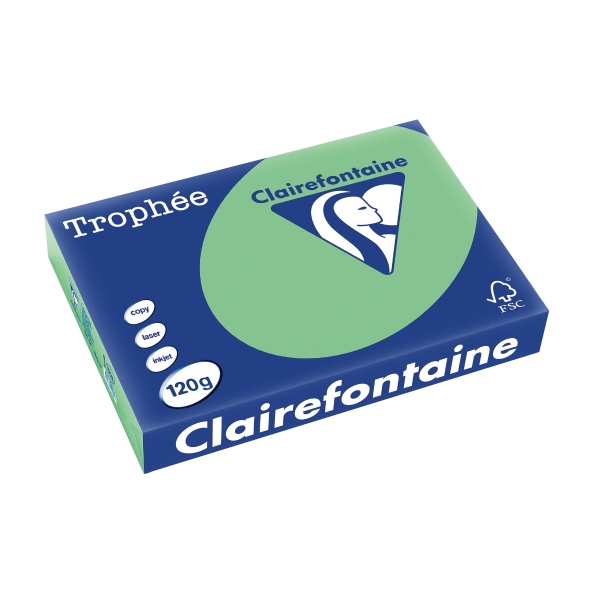 Clairefontaine Trophee 1228 väripaperi A4 120g luonnonvihreä, 1kpl=250 arkkia