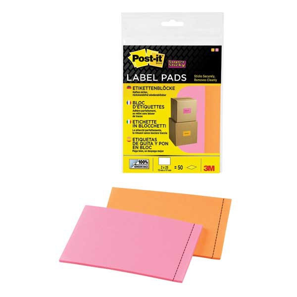 Post-it 2900-OP Super Sticky 25 labels 117x73mm orange/pink - pack of 2