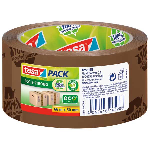 Tesa Eco&Strong Packaging Tape Brown Printed 50mmx66M