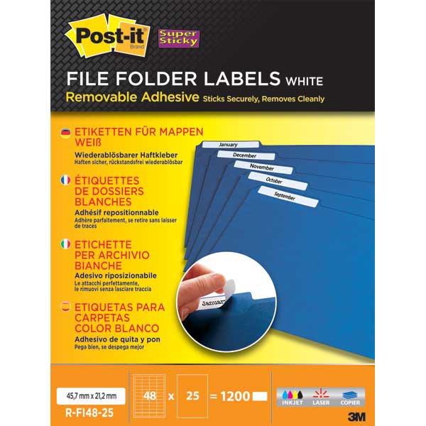 PK1200 POST-IT R-FI48 FILE LAB 45.7X21.2