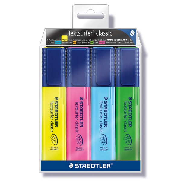 Staedtler Textsurfer 364 korostuskynä viisto 1-5mm värilajitelma, 1 kpl=4kynää