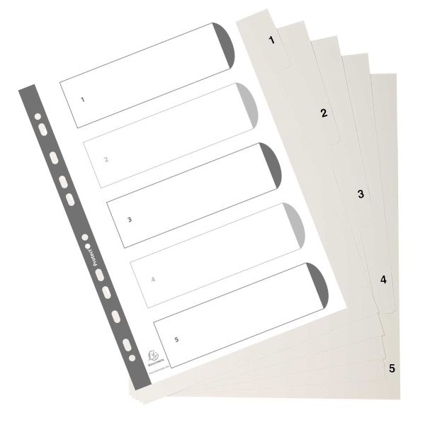 EXACOMPTA 1-5 INDEX PP WHITE