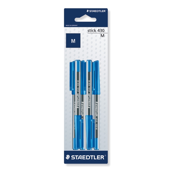 Staedtler 430 kuulakynä korkilla M blisteri sininen, 1 kpl=6 kynää