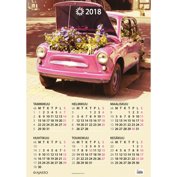 AJASTO MIDI YEARLY WALL CALENDAR 520X740