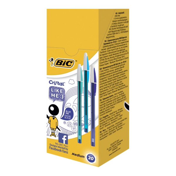 BIC CRISTAL LIKE ME BI-COLOR CAP 1.0 BLU