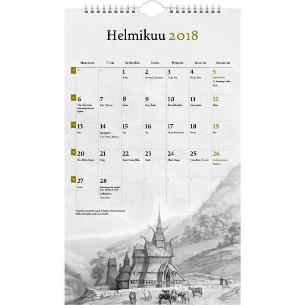 AJASTO AIKAMATKA WALL CALENDAR 250X420MM