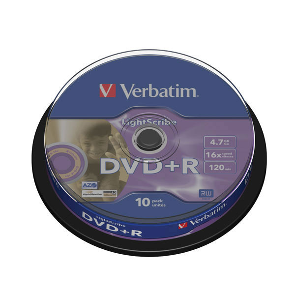 Bobina de 10 DVD+R VERBATIM 4,7Gb LightScribe