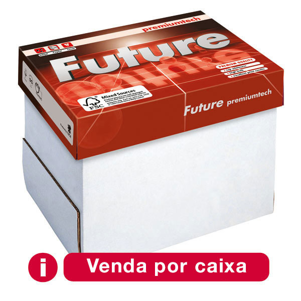 Caixa de 5 pacotes de 500 folhas papel FUTURE Premiumtech A4 80g/m2 branco